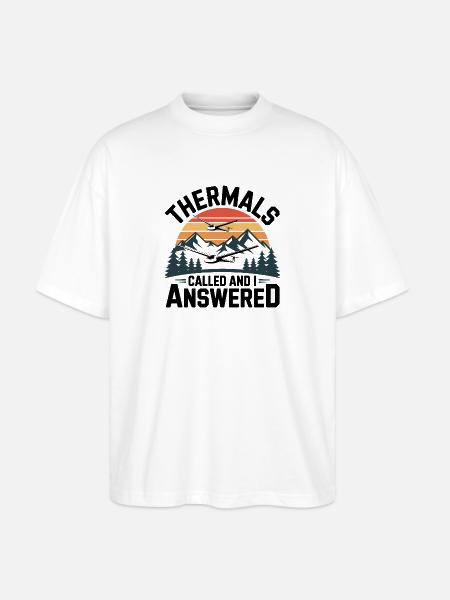 Glider thermals call, I answer – gliding - Stanley/Stella Oversized Unisex Organic T-shirt Blaster 2.0 - white