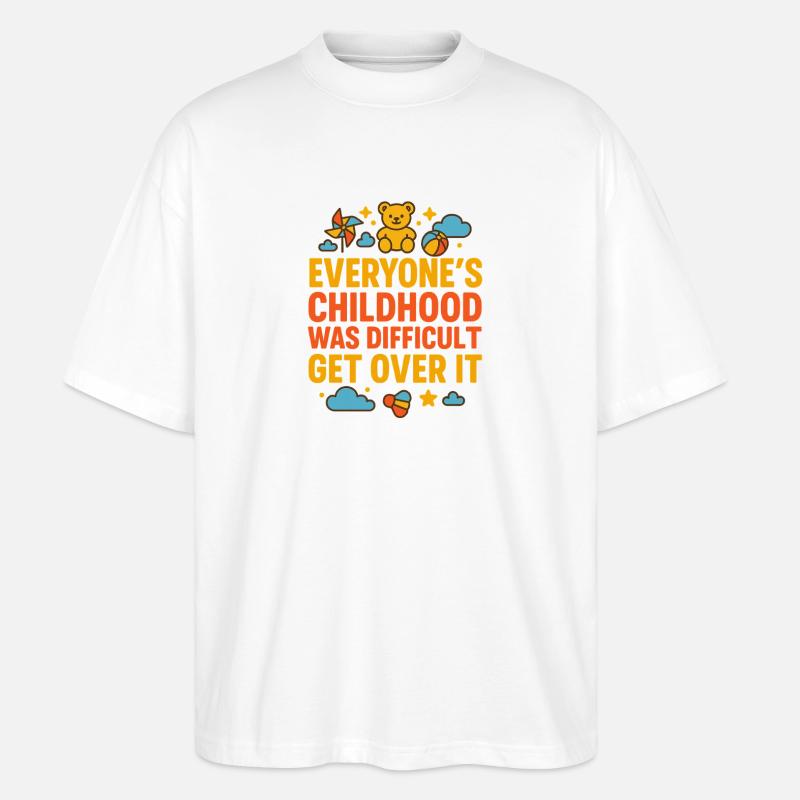 Message de lutte d’enfance Over ItBold - T-shirt bio Blaster 2.0 coupe oversize Stanley/Stella Unisexe - blanc