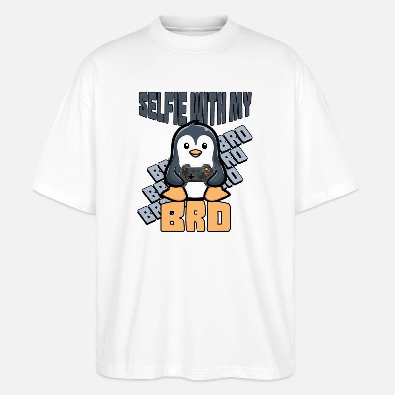 selfie with my bro - controller - Stanley/Stella Oversized Unisex Bio T-Shirt Blaster 2.0 - Weiß