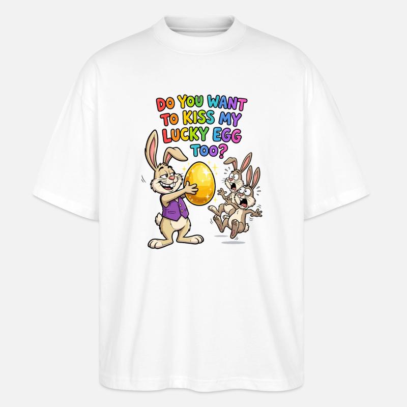 Kiss_My_Lucky_Egg - Stanley/Stella Oversized Unisex Bio T-Shirt Blaster 2.0 - Weiß