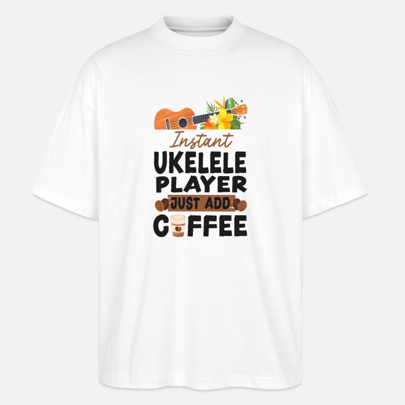 Hawaiian Ukulele Uke Coffee - Stanley/Stella Oversized Unisex Bio T-Shirt Blaster 2.0 - Weiß