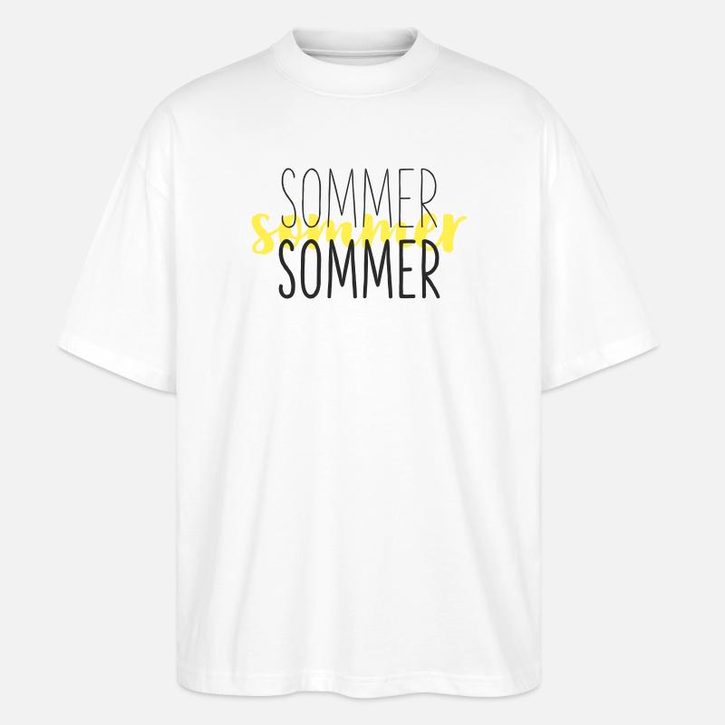 Sommer Gelb Schwarz - Stanley/Stella Oversized Unisex Bio T-Shirt Blaster 2.0 - Weiß