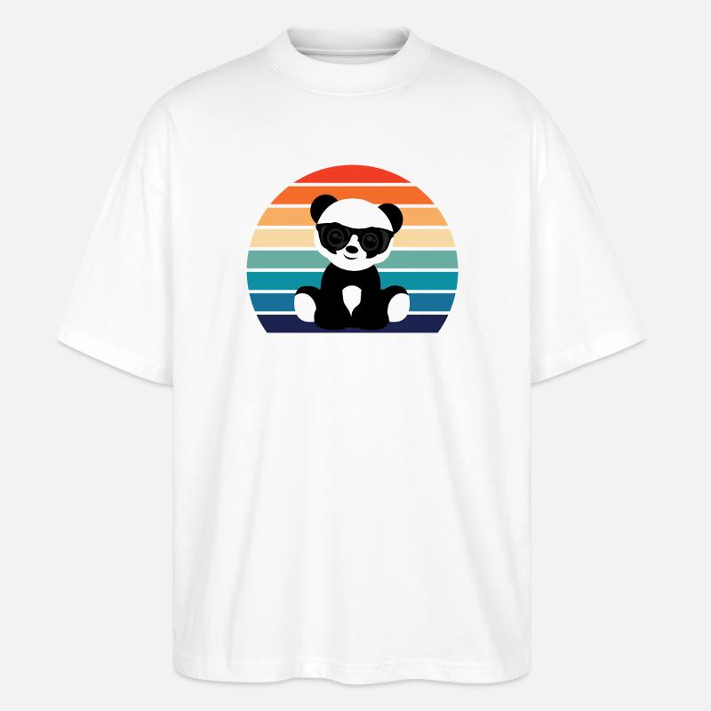 Cool Panda Graphic - Stanley/Stella Oversized Unisex Bio T-Shirt Blaster 2.0 - Weiß