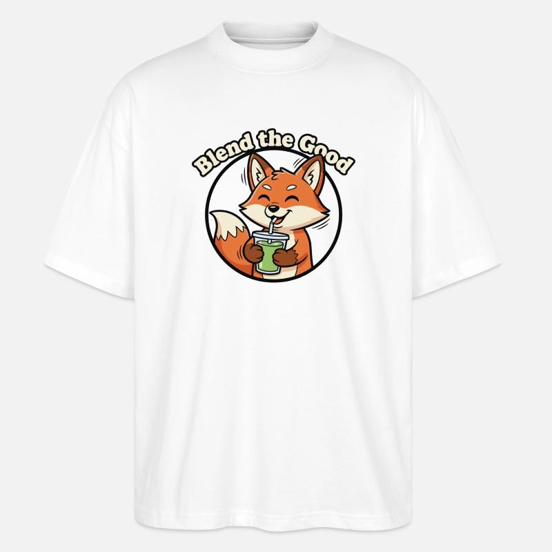 Fuchs Smoothie – Blend the Good - Stanley/Stella Oversized Unisex Bio T-Shirt Blaster 2.0 - Weiß