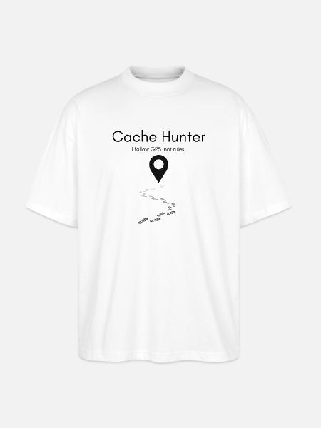 Cache Hunter Shirt – GPS Adventure Outdoor - Stanley/Stella Oversized Unisex Organic T-shirt Blaster 2.0 - white