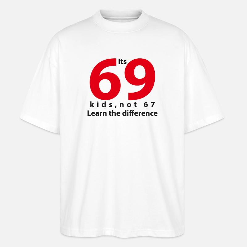 its_69 note 67 black - Stanley/Stella Oversized Unisex Organic T-shirt Blaster 2.0 - white