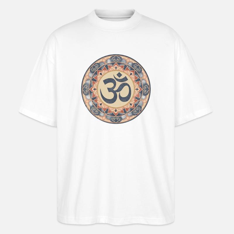 Om Mandala Zen Pattern - T-shirt bio Blaster 2.0 coupe oversize Stanley/Stella Unisexe - blanc