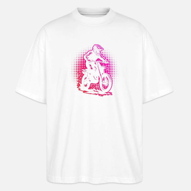 Direkte Motocross Aussage - Stanley/Stella Oversized Unisex Bio T-Shirt Blaster 2.0 - Weiß