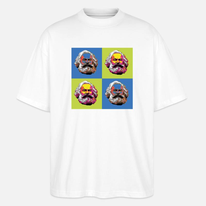 Karl Marx & Kommunismus & Kommunist - Stanley/Stella Oversized Unisex Bio T-Shirt Blaster 2.0 - Weiß