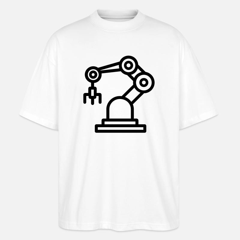 Roboterarm - Stanley/Stella Oversized Unisex Bio T-Shirt Blaster 2.0 - Weiß