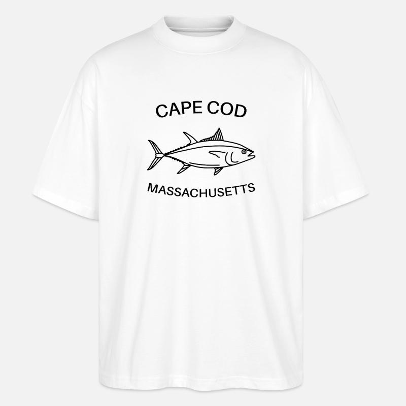 Cape Cod - Massachusetts États-Unis - Pêche - thon - T-shirt bio Blaster 2.0 coupe oversize Stanley/Stella Unisexe - blanc
