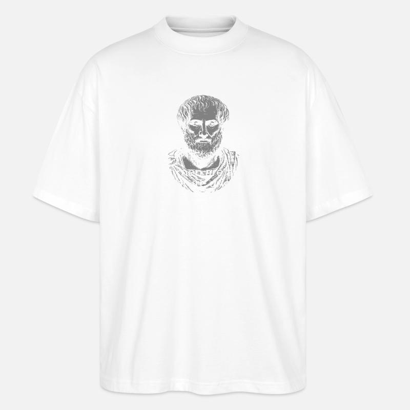 Klassisches Aristoteles-Zitat über Melancholie - Stanley/Stella Oversized Unisex Bio T-Shirt Blaster 2.0 - Weiß