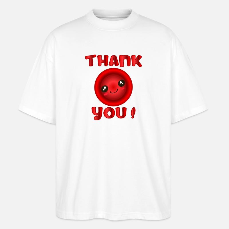 Danke Blutspende - Stanley/Stella Oversized Unisex Bio T-Shirt Blaster 2.0 - Weiß