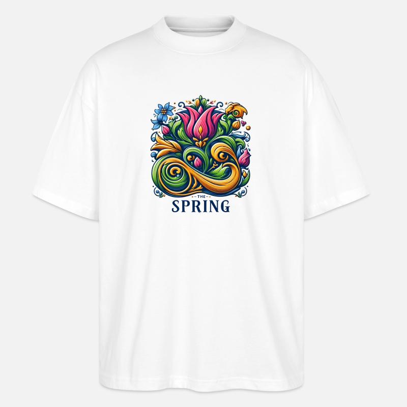 Frühling Logo - Stanley/Stella Oversized Unisex Bio T-Shirt Blaster 2.0 - Weiß