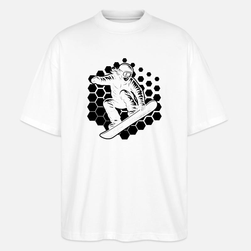 Graphisme de snowboard pour snowboard - T-shirt bio Blaster 2.0 coupe oversize Stanley/Stella Unisexe - blanc