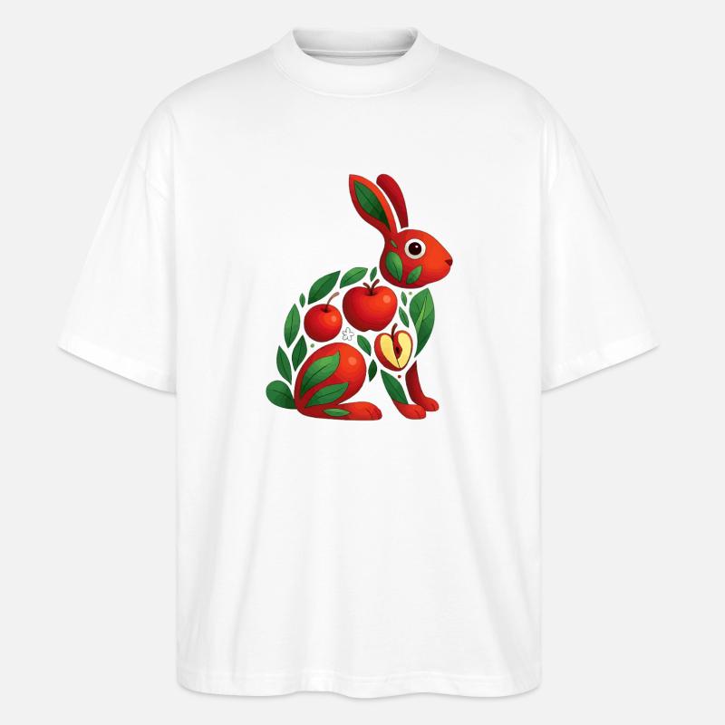 Hase Apfel - Stanley/Stella Oversized Unisex Bio T-Shirt Blaster 2.0 - Weiß