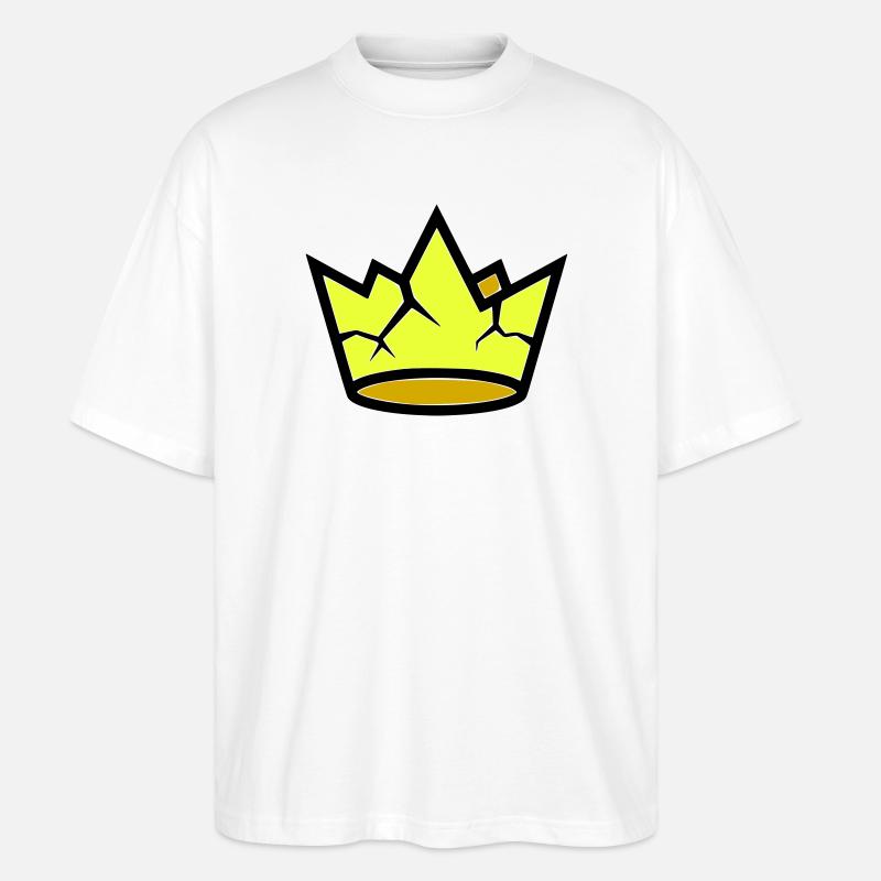 Broken Crown Grunge Cracked Vector - Stanley/Stella Oversized Unisex Organic T-shirt Blaster 2.0 - white