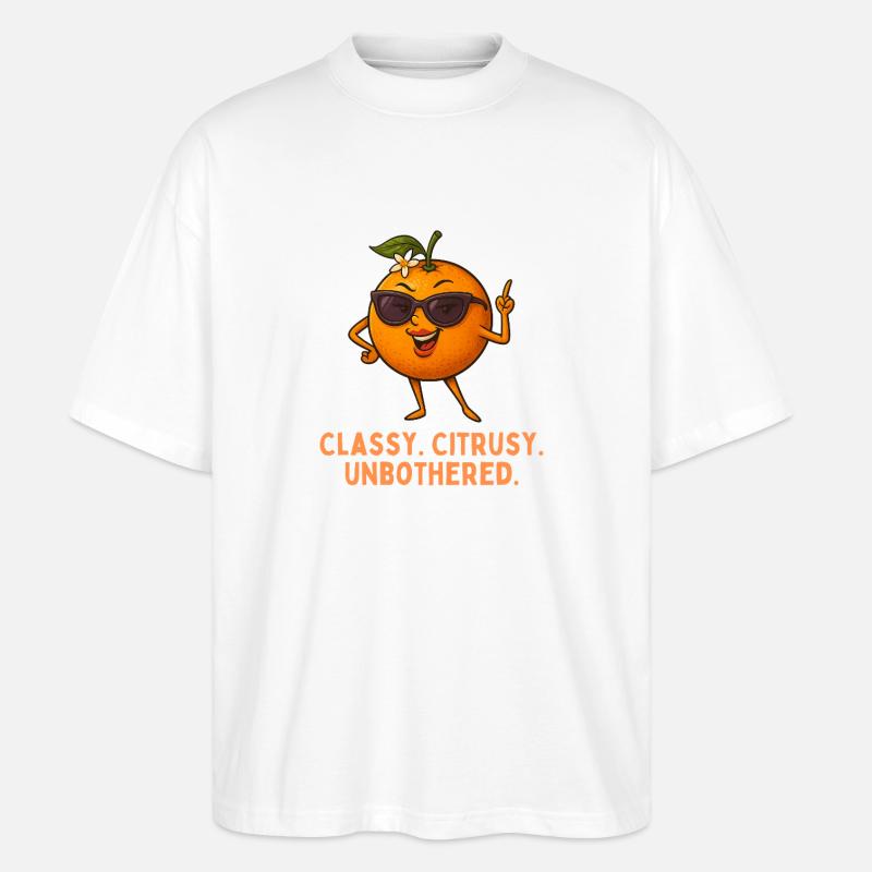 Étoile agrume : décontractée et peu impressionnée - T-shirt bio Blaster 2.0 coupe oversize Stanley/Stella Unisexe - blanc