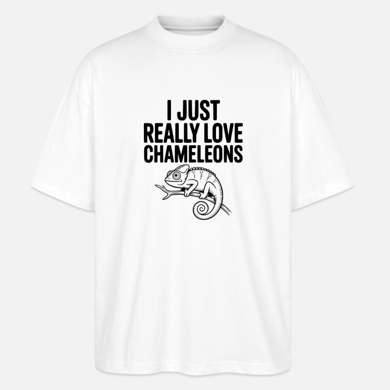 Ich liebe Chamäleons einfach. - Stanley/Stella Oversized Unisex Bio T-Shirt Blaster 2.0 - Weiß