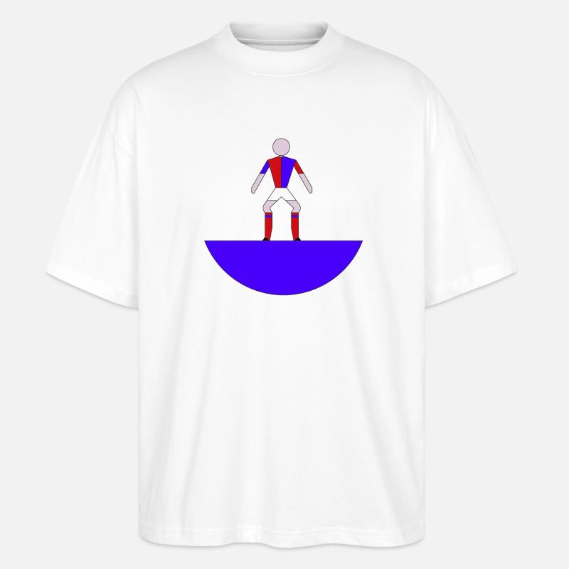 Subbuteo Geometric Hero auf Blue Arc - Stanley/Stella Oversized Unisex Bio T-Shirt Blaster 2.0 - Weiß