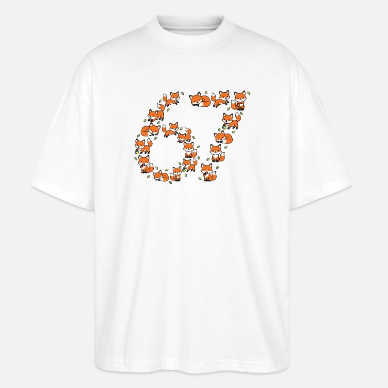 Fox Ring Pattern 67 Meme - Stanley/Stella Oversized Unisex Organic T-shirt Blaster 2.0 - white