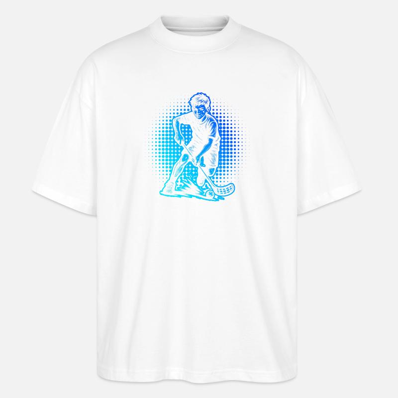 Einfach Floorball zeitloses Design - Stanley/Stella Oversized Unisex Bio T-Shirt Blaster 2.0 - Weiß