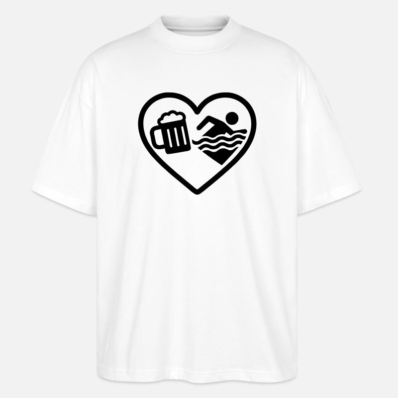 Herzschwimmendes Bier - Stanley/Stella Oversized Unisex Bio T-Shirt Blaster 2.0 - Weiß