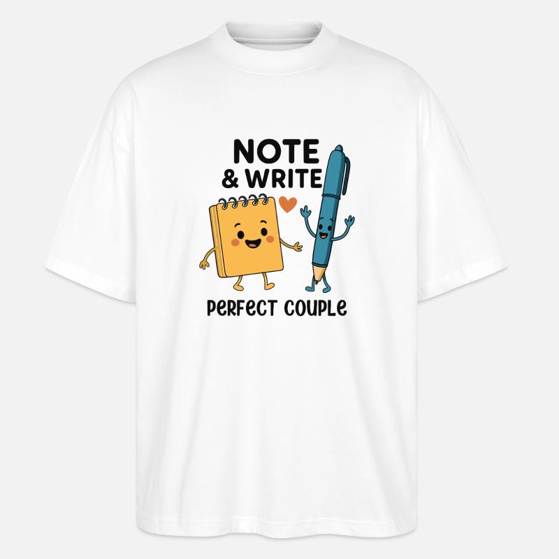 Note & Write Perfect Couple Fun Design - Stanley/Stella Oversized Unisex Bio T-Shirt Blaster 2.0 - Weiß