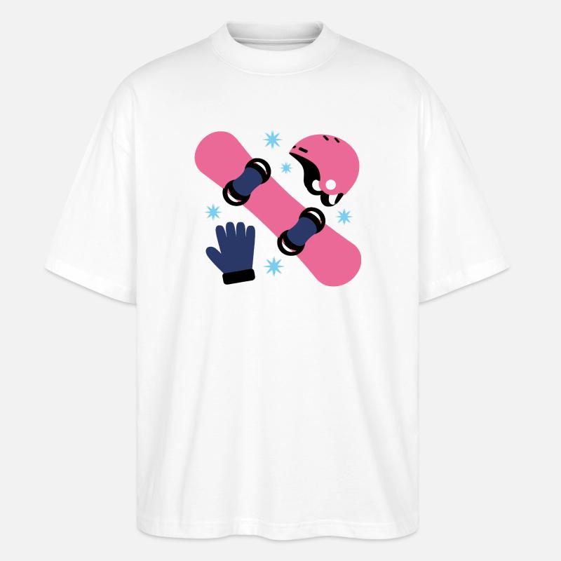 Glam Skate Pink und Blauer Helm - Stanley/Stella Oversized Unisex Bio T-Shirt Blaster 2.0 - Weiß