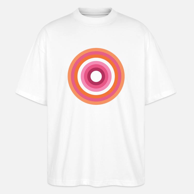 Palette Concentric Ring Lesbienne LGBTQ - T-shirt bio Blaster 2.0 coupe oversize Stanley/Stella Unisexe - blanc