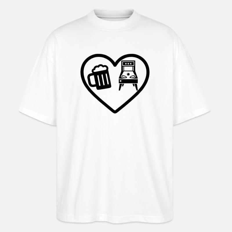 Herzbier-Flipper-Humor - Stanley/Stella Oversized Unisex Bio T-Shirt Blaster 2.0 - Weiß