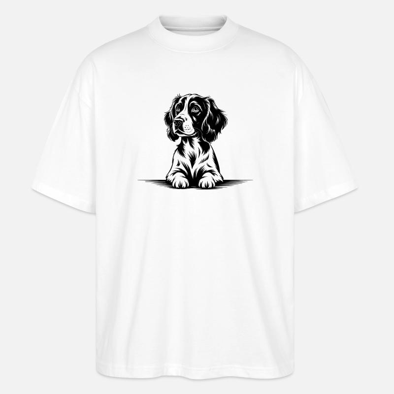 Cocker Spaniel - Stanley/Stella Oversized Unisex Bio T-Shirt Blaster 2.0 - Weiß