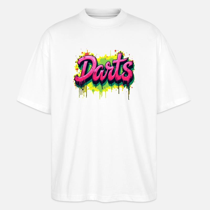 Dart,Darts Graffiti - Stanley/Stella Oversized Unisex Bio T-Shirt Blaster 2.0 - Weiß