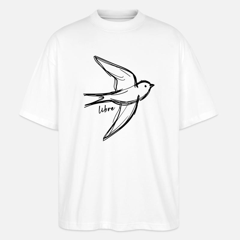 Freier Vogel - Stanley/Stella Oversized Unisex Bio T-Shirt Blaster 2.0 - Weiß