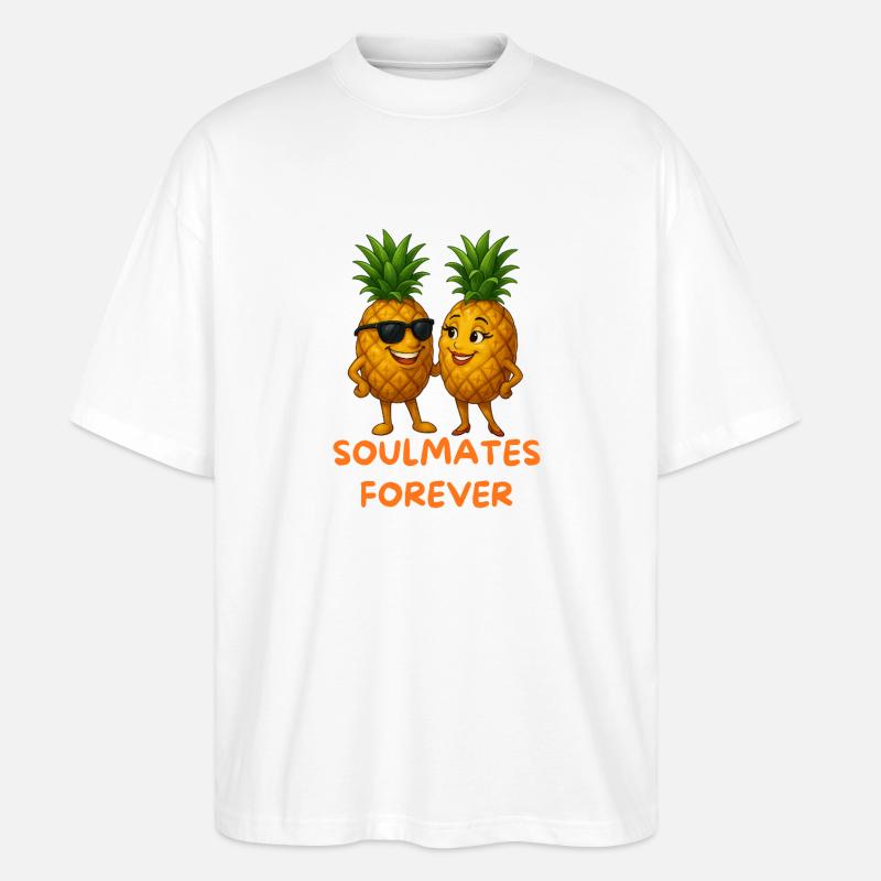 Soulmates Pineapples Forever - Stanley/Stella Oversized Unisex Bio T-Shirt Blaster 2.0 - Weiß