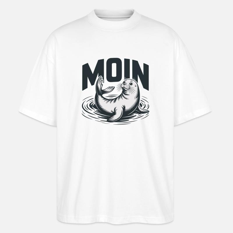 Seehund Robbe Ostsee Nordsee Moin - Stanley/Stella Oversized Unisex Bio T-Shirt Blaster 2.0 - Weiß