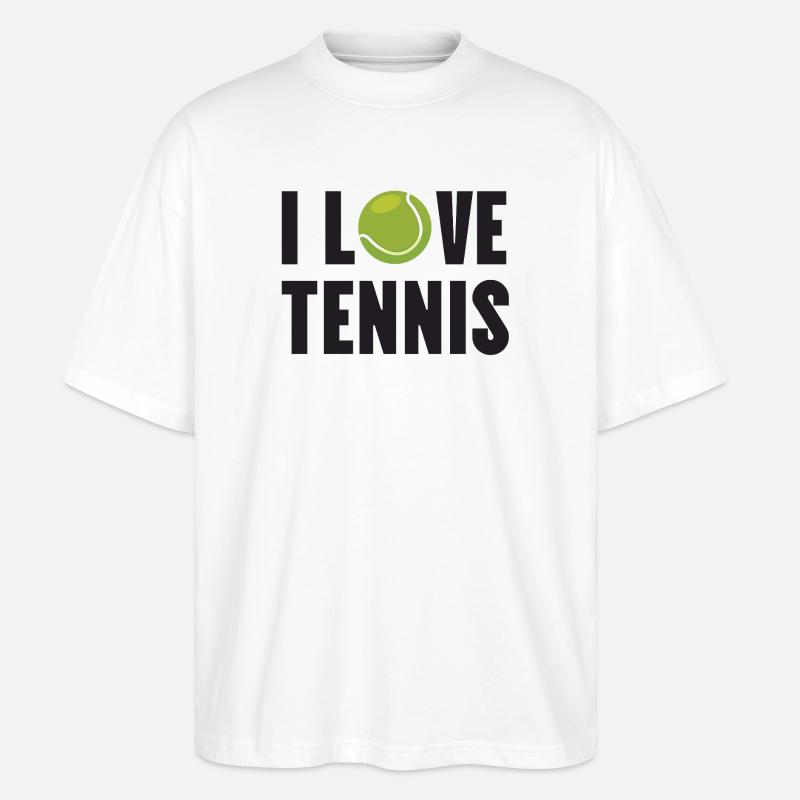 Ich liebe Tennis - Stanley/Stella Oversized Unisex Bio T-Shirt Blaster 2.0 - Weiß