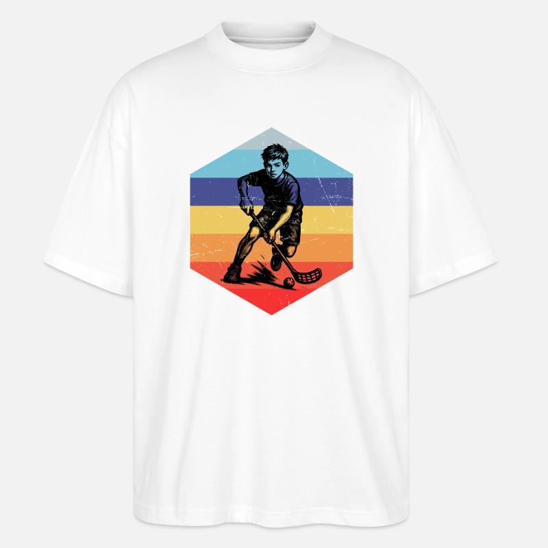 Einfach Floorball zeitloses Design - Stanley/Stella Oversized Unisex Bio T-Shirt Blaster 2.0 - Weiß