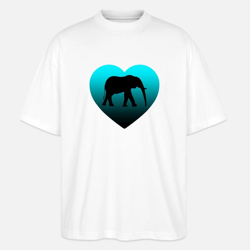 Elefant - Stanley/Stella Oversized Unisex Bio T-Shirt Blaster 2.0 - Weiß