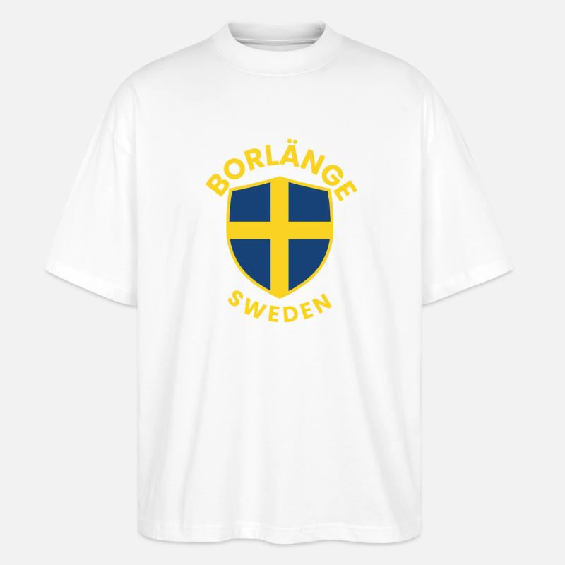 Borlänge Schild Schweden Logo - Stanley/Stella Oversized Unisex Bio T-Shirt Blaster 2.0 - Weiß
