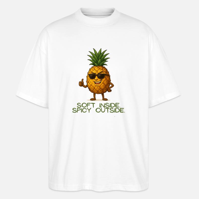 Ananas mit Stil Soft Inside - Stanley/Stella Oversized Unisex Bio T-Shirt Blaster 2.0 - Weiß