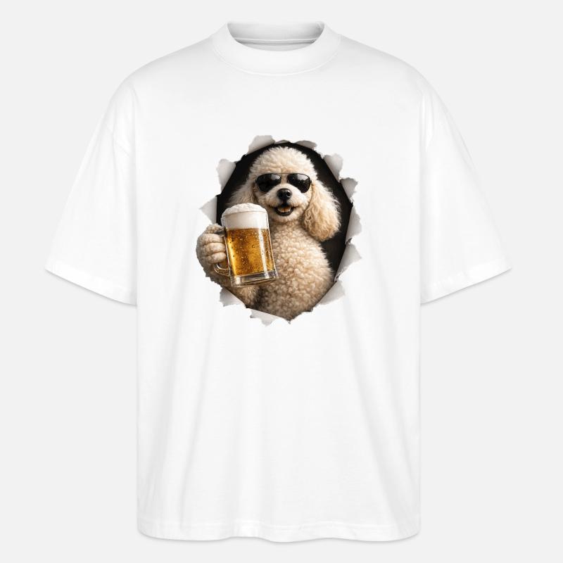 Pudel Bier - Stanley/Stella Oversized Unisex Bio T-Shirt Blaster 2.0 - Weiß