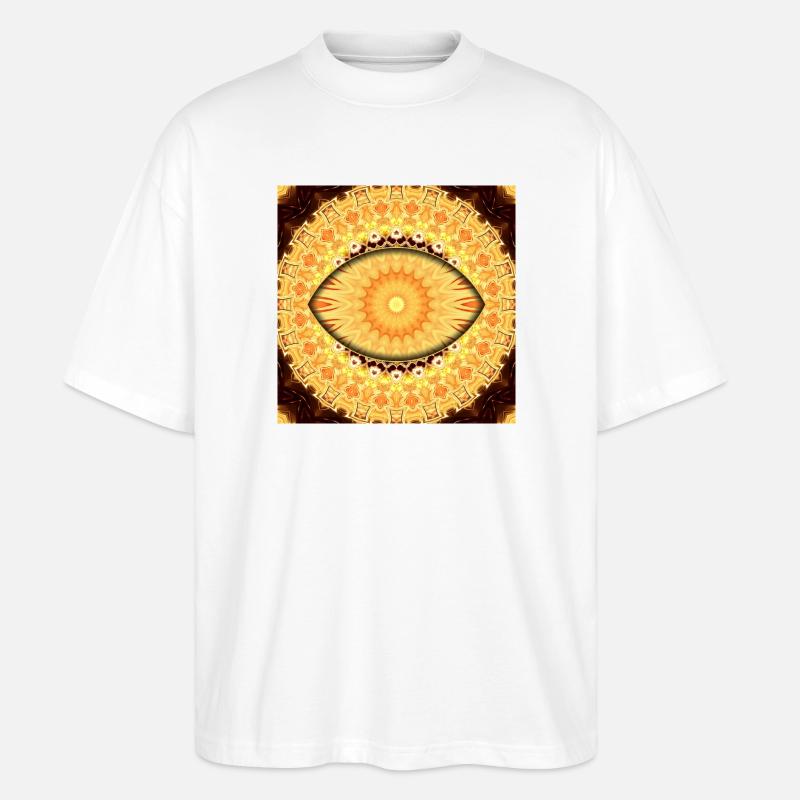 Kaléidoscope du Mandala du Soleil - T-shirt bio Blaster 2.0 coupe oversize Stanley/Stella Unisexe - blanc