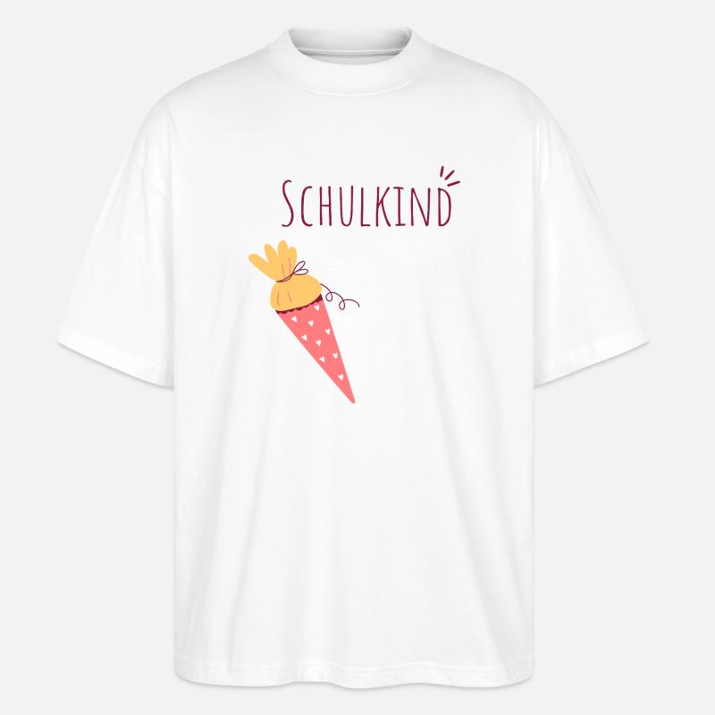 Schulkind Eiskegel Design - Stanley/Stella Oversized Unisex Bio T-Shirt Blaster 2.0 - Weiß