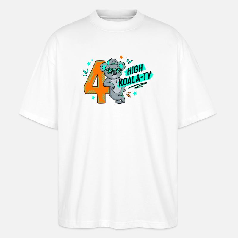 4e anniversaire de High Koala-Ty - T-shirt bio Blaster 2.0 coupe oversize Stanley/Stella Unisexe - blanc