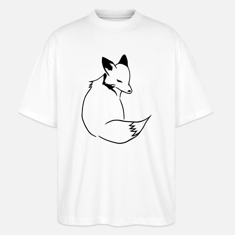 Fuchs Comic: Schlau, Foxy & Manga Style - Stanley/Stella Oversized Unisex Bio T-Shirt Blaster 2.0 - Weiß