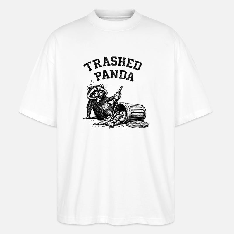 Trashed Panda - Stanley/Stella Oversized Unisex Bio T-Shirt Blaster 2.0 - Weiß