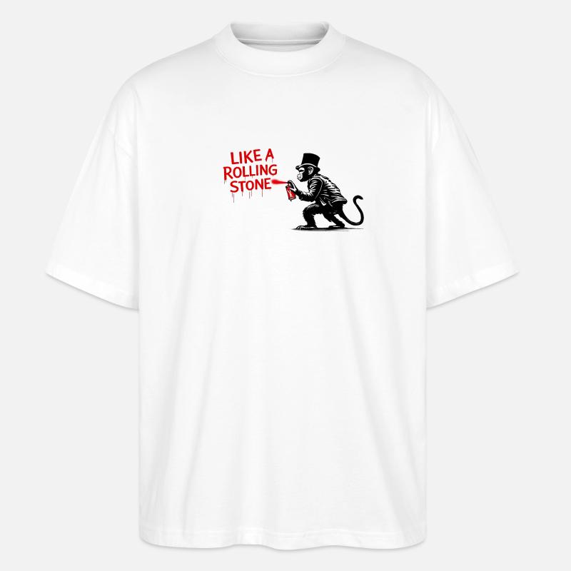 Wie ein Rolling Stone Monkey - Stanley/Stella Oversized Unisex Bio T-Shirt Blaster 2.0 - Weiß
