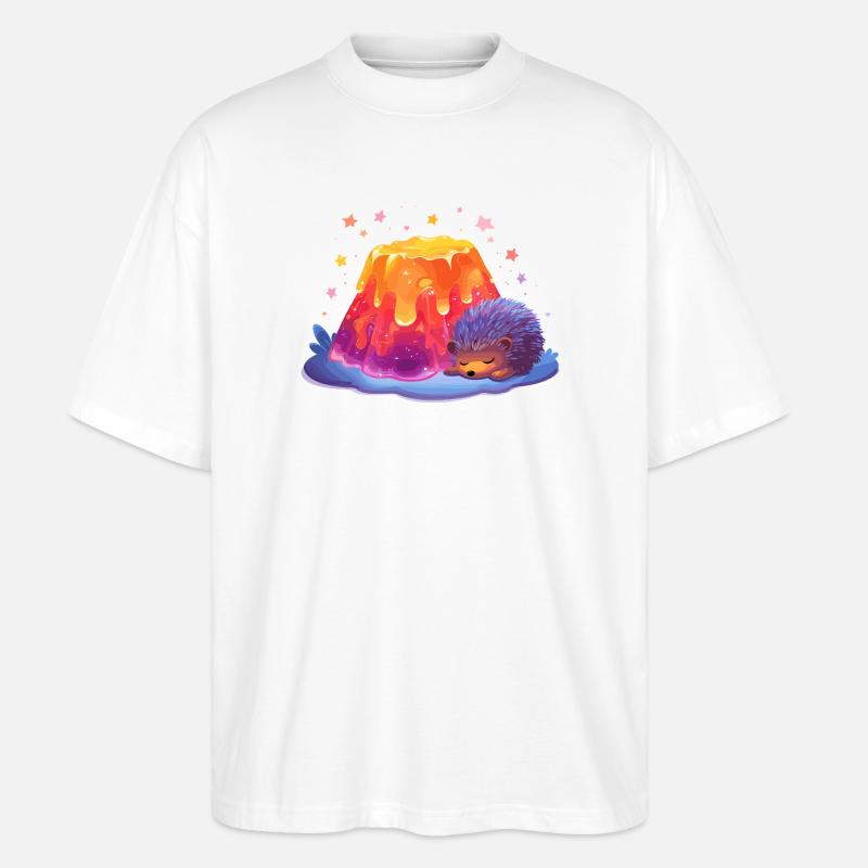 Hérisson câlin de Lava Hill - T-shirt bio Blaster 2.0 coupe oversize Stanley/Stella Unisexe - blanc