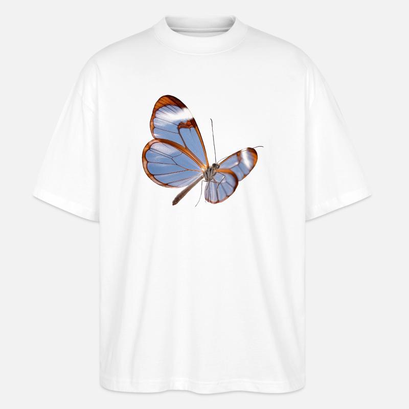 Conception transparente papillon Glasswing - T-shirt bio Blaster 2.0 coupe oversize Stanley/Stella Unisexe - blanc